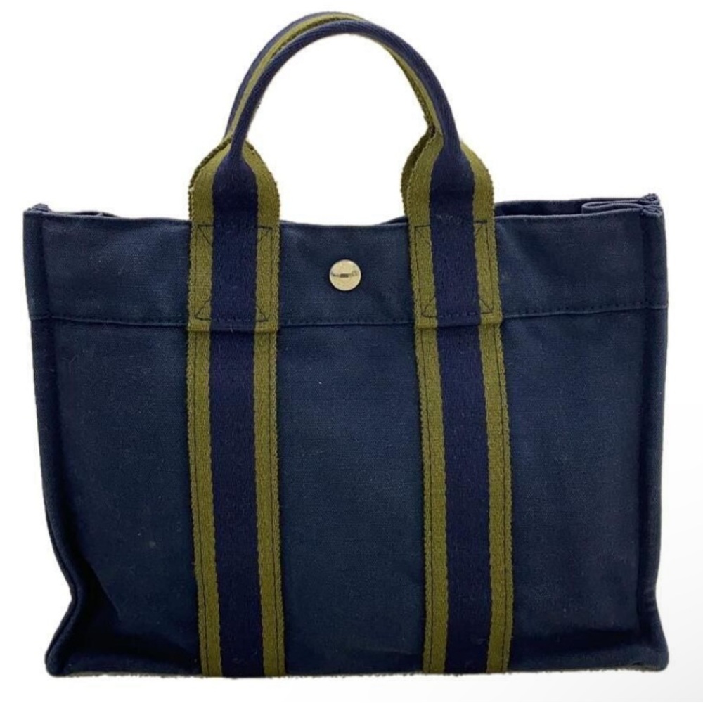 Hermes Fourre Tout MM Tote Bag Canvas Authentic in Excellent Condition - Picture 2 of 10